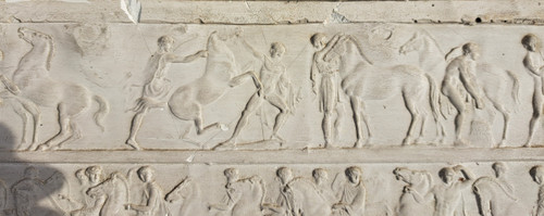 Gipsfries des Parthenon in Rom Anfang des 20. Jahrhunderts