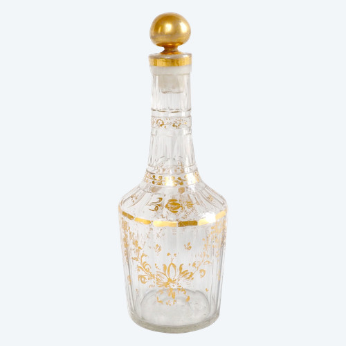 Louis XVI period carafe in cut and gilded glass - 18th century