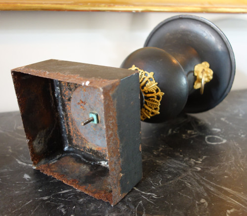 Rare cast iron and gilt bronze vase, Empire period