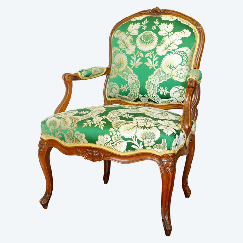 Henri Amand - fauteuil à la Reine d'époque Louis XV - estampille et JME
