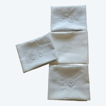 Beautiful series of Second Empire damask napkins