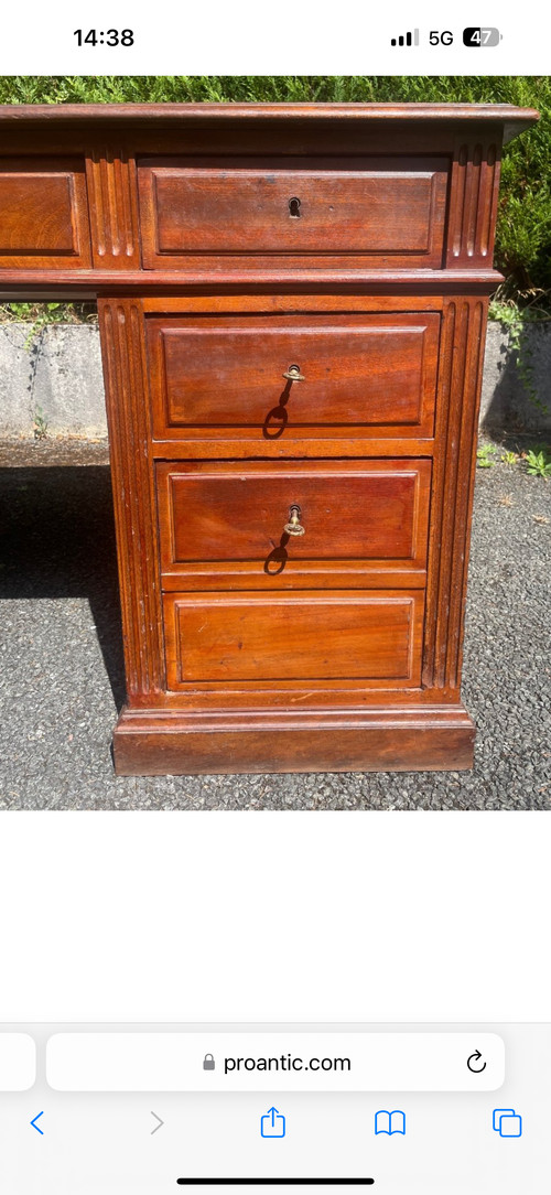 Bureau à Caissons En Acajou époque 20 éme 