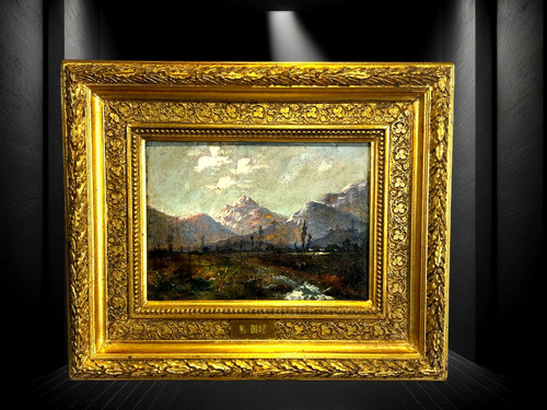 GEMÄLDE / ÖL AUF TAFEL, SIGNIERT VON NARCISSE DÍAZ DE LA PEÑA "LES ALPES".