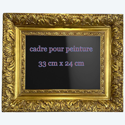 CADRE ANCIEN EN BOIS et STUC DORÉ ( belle dorure ) POUR PEINTURE 33 cm x 24cm
