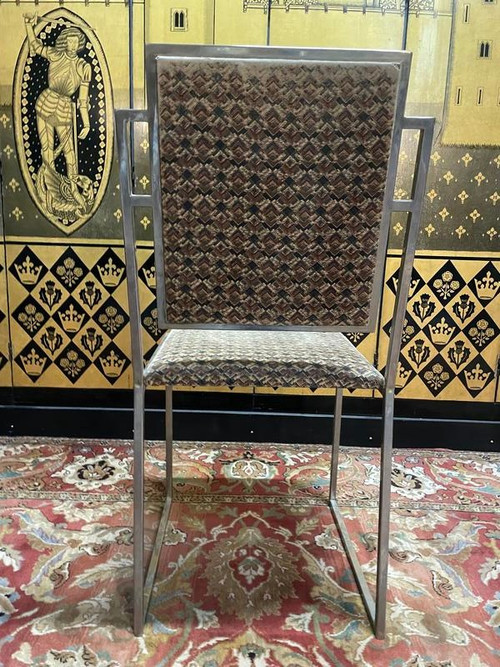 Suite de 6 chaises 1970 Willy Rizzo inox
