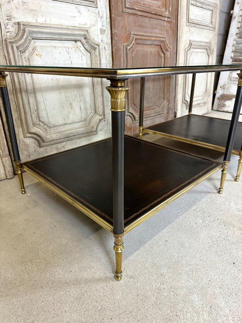 Paire de tables 20eme en bronze doré et patiné