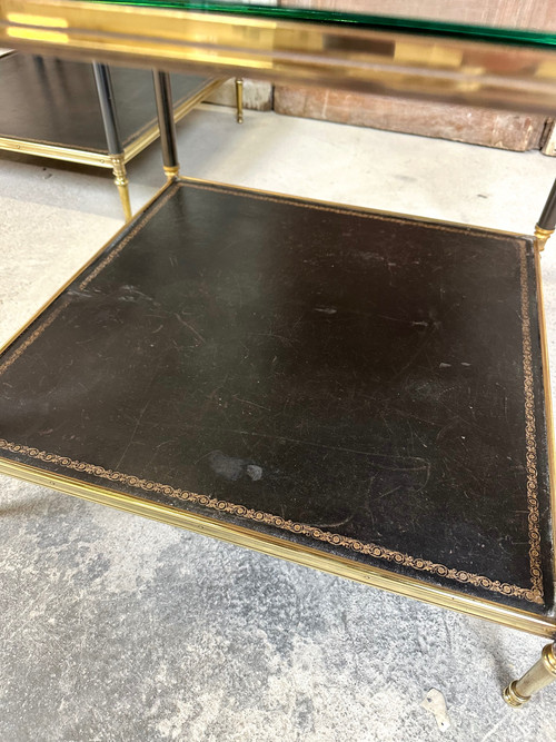 Paire de tables 20eme en bronze doré et patiné