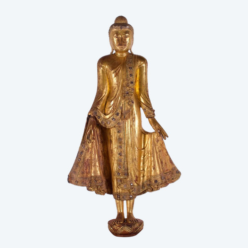 Bouddha debout Birmanie, Mandalay (127cm)