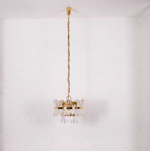 Lustre laiton doré et cristal “Corina”, Kalmar.