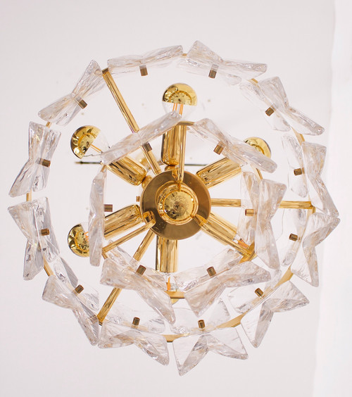 Lustre laiton doré et cristal “Corina”, Kalmar.