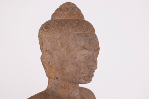 Khmer female deity in stoneware