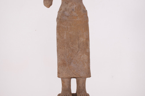 Khmer female deity in stoneware