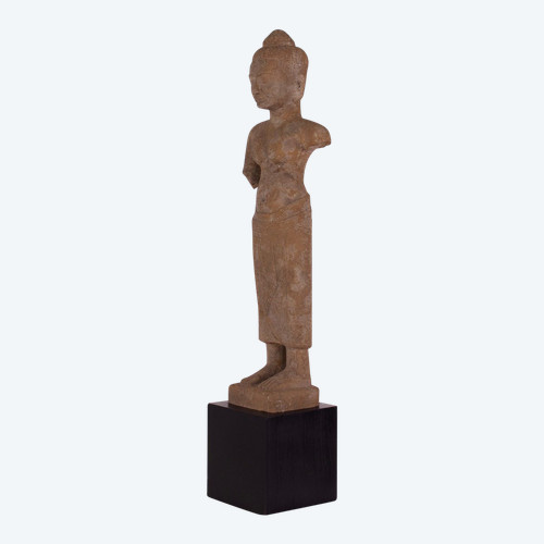 Khmer female deity in stoneware