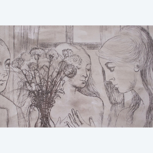 Paul Delvaux "Les Oeillets" (The Carnations)