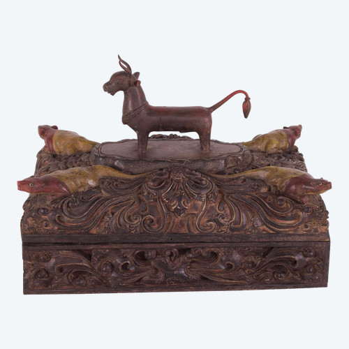 Hindu ritual set with bull and rats (Shiva & Ganesh)