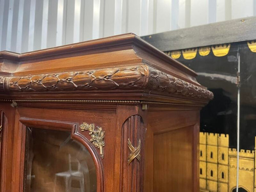Libreria espositiva in mogano in stile impero
