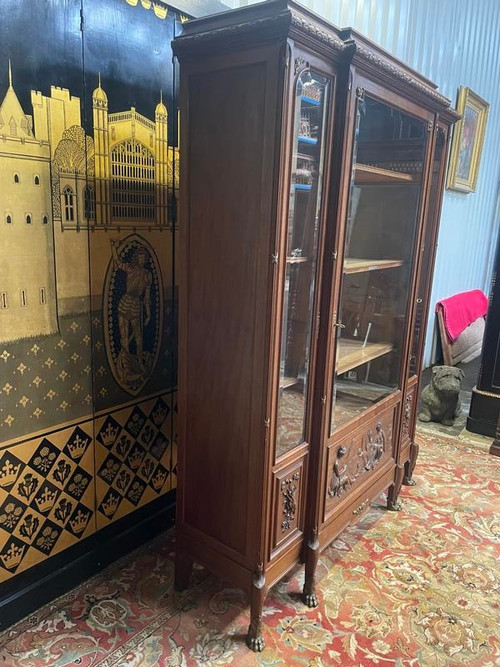 Libreria espositiva in mogano in stile impero
