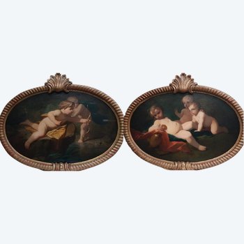 Early 19th Century Italian School - Child Bacchus and Child Apollo