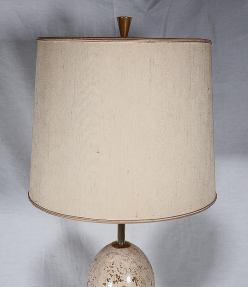 Maison CHARLES Lampe Ei aus Travertin 60/70er Jahre