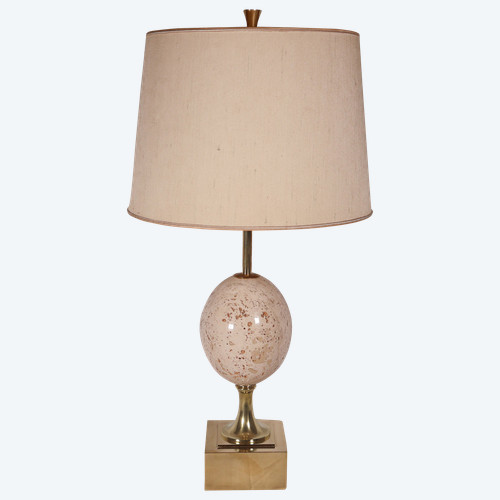 Maison CHARLES Lampe Ei aus Travertin 60/70er Jahre