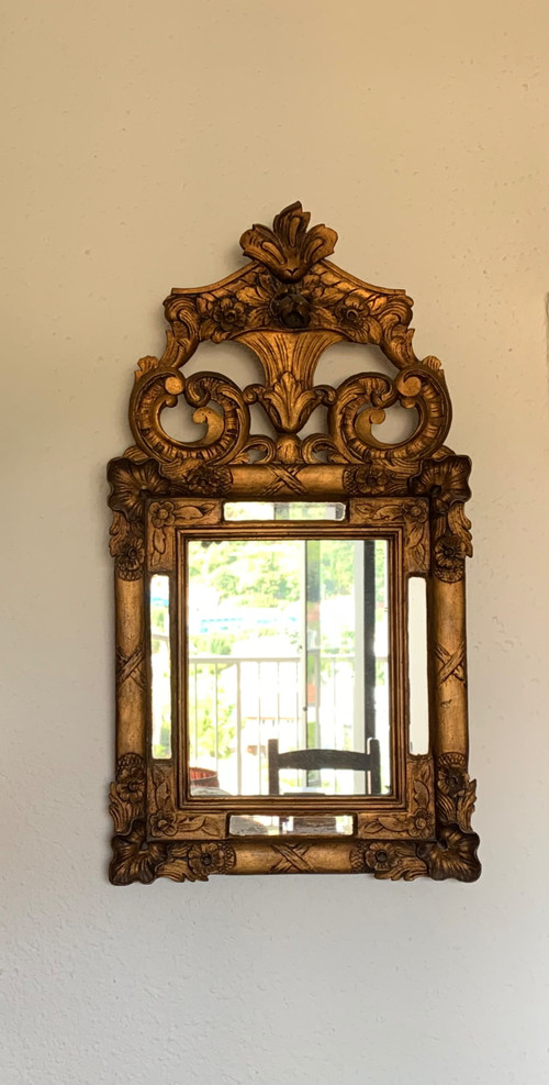 Miroir à parecloses bois doré 
