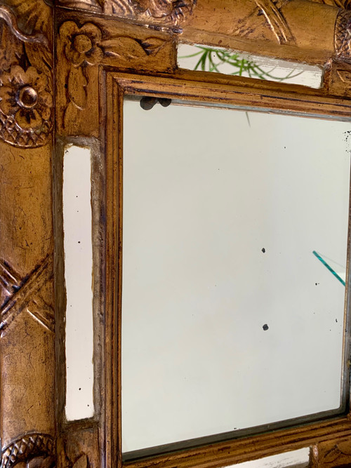 Miroir à parecloses bois doré 