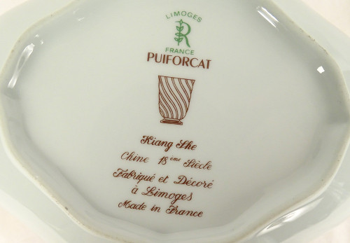 Coppia di tazze in porcellana Limoges Raynaud Modello Puiforcat Kiang She XXè
