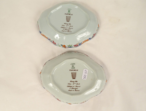 Coppia di tazze in porcellana Limoges Raynaud Modello Puiforcat Kiang She XXè