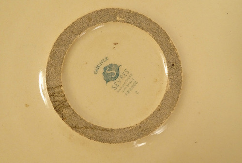 Large earthenware dish Sèvres André Naudy Africanist décor Nude Woman Art Deco