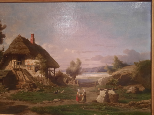 Tableau représentant un paysage signé Daligé de Fontenay (Alexis Léonard) d’époque XIXème siècle.