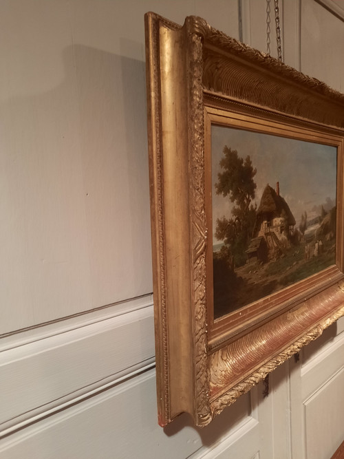 Tableau représentant un paysage signé Daligé de Fontenay (Alexis Léonard) d’époque XIXème siècle.