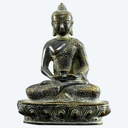 Sino-Tibetan Art, First Half 20th Century, Bronze Buddha Statue.