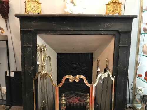 Decorative late 20th century painted wood mantel