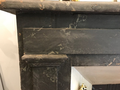 Decorative late 20th century painted wood mantel