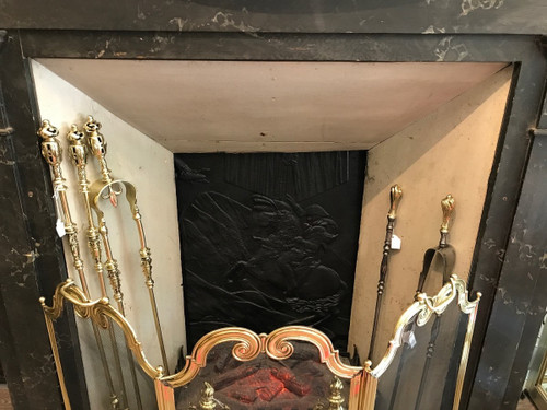 Decorative late 20th century painted wood mantel
