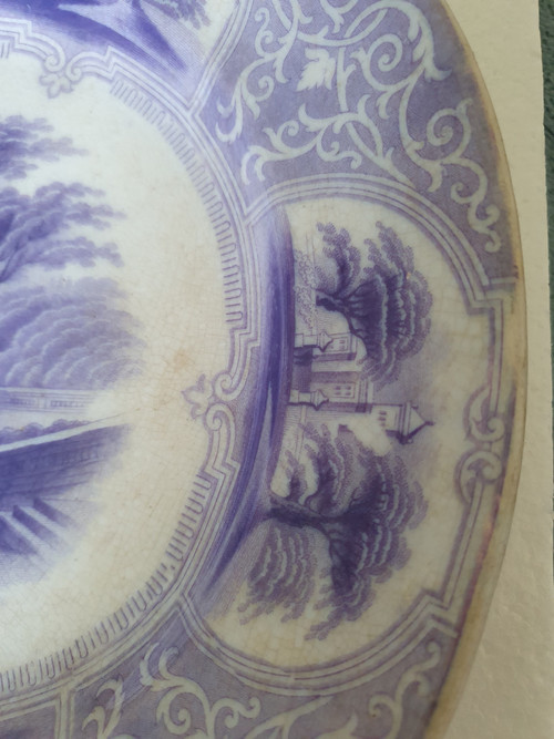 Plat décoré par transfert du 19ème siècle par J Jamieson and Co, Bo'ness, Ecosse