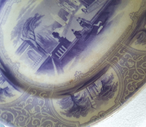 Plat décoré par transfert du 19ème siècle par J Jamieson and Co, Bo'ness, Ecosse