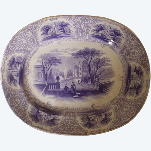 Plat décoré par transfert du 19ème siècle par J Jamieson and Co, Bo'ness, Ecosse