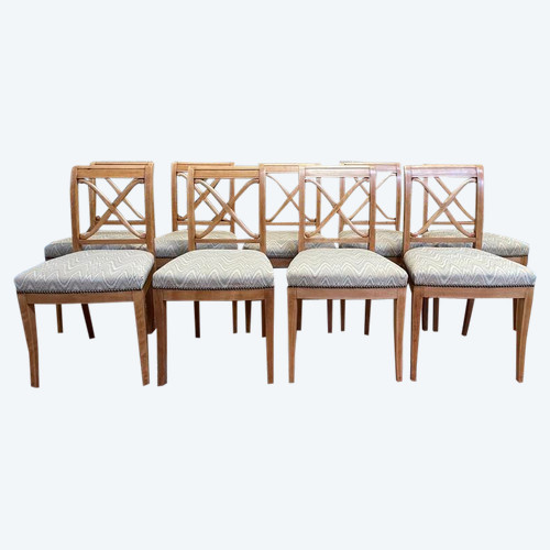 Suite de 9 chaises de style Louis XVI-Directoire