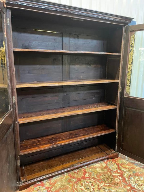 Bibliothèque - Vitrine anglaise en acajou 