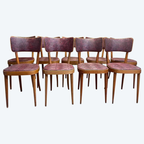Set of 9 Baumann bistro chairs