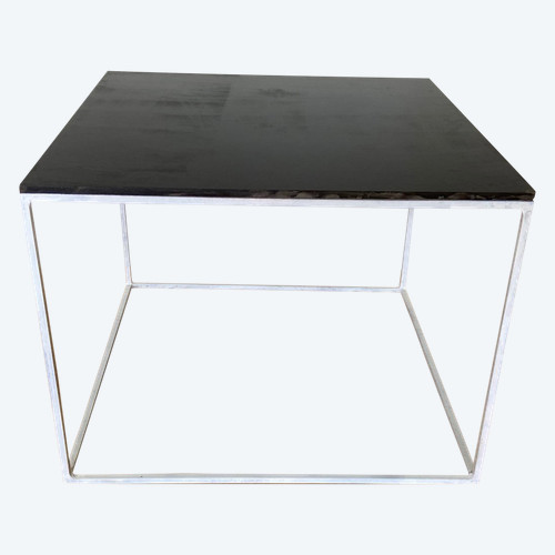 Table basse ou table d'appoint carrée en ardoise.
