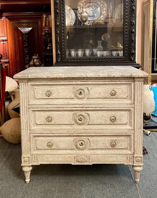 Louis XVI Style Trompe-l'Oeil Chest of Drawers, 19th Century