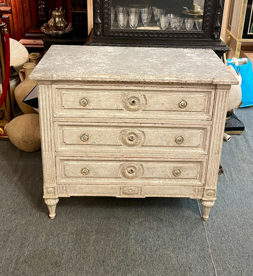 Louis XVI Style Trompe-l'Oeil Chest of Drawers, 19th Century