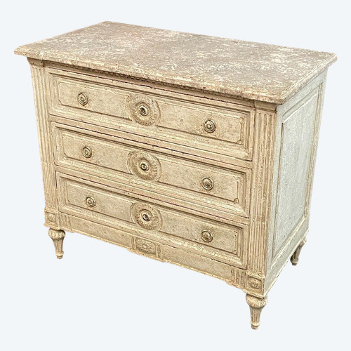 Louis XVI Style Trompe-l'Oeil Chest of Drawers, 19th Century
