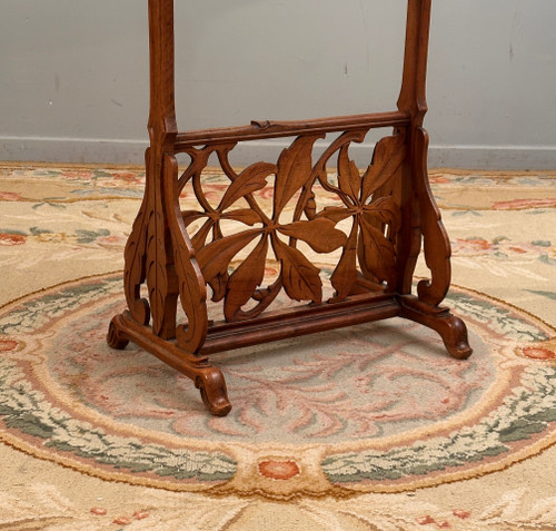 Emile Gallé, Raro tavolo con piedistallo Art Nouveau con rondini (1846 - 1904)