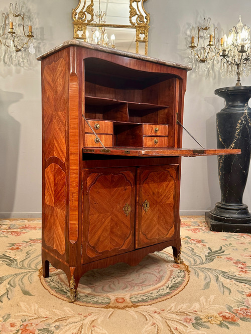 Scrivania di transizione Luigi XV Luigi XVI intarsiata Circa 1770