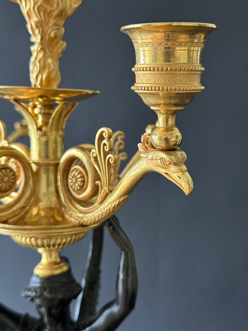 P.P.Thomire, grande paire de candélabres d'époque Empire. 