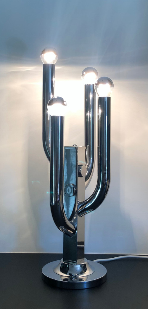 Verchromte Wohnzimmerlampe "Cactus", Italien 70er Jahre