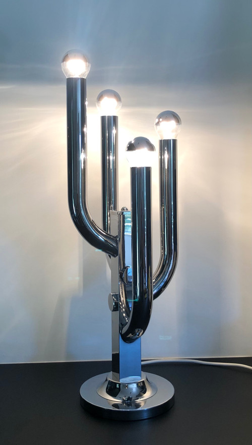Verchromte Wohnzimmerlampe "Cactus", Italien 70er Jahre